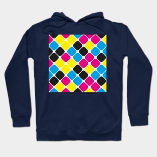 Diagonal Squircle Pattern (CMYK) Hoodie